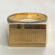 Vintage Austrian Hallmarked Textured Gold Signet Ring | SZ 11 | Supply