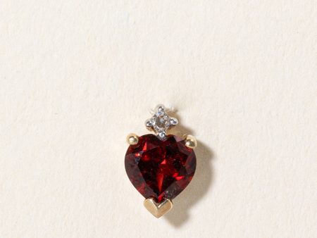 Garnet & Diamond Heart Pendant | 0.90ct, 0.01ct | Fashion