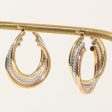 18k Tri Tone Gold Hoop Earrings on Sale