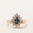 Sapphire & Diamond Halo Ring | 0.33ct, 0.24ctw | SZ 6.25 | For Cheap