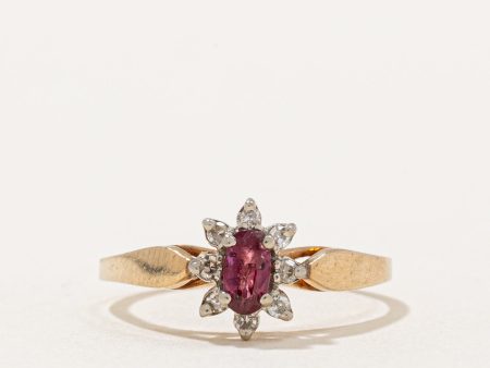 Ruby & Diamond Halo Ring | 0.30ct, 0.08ctw | SZ 5.75 | Hot on Sale