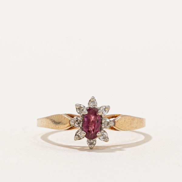 Ruby & Diamond Halo Ring | 0.30ct, 0.08ctw | SZ 5.75 | Hot on Sale