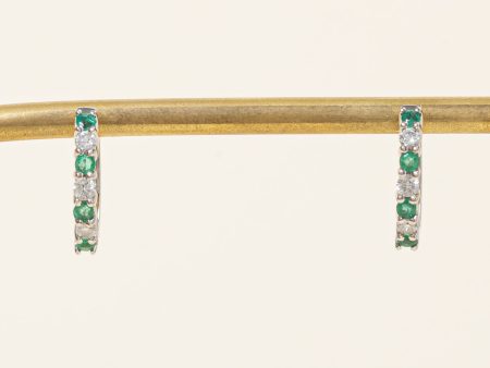 Emerald & Diamond Huggie Earrings | 0.28ctw, 0.24ctw | Online Hot Sale