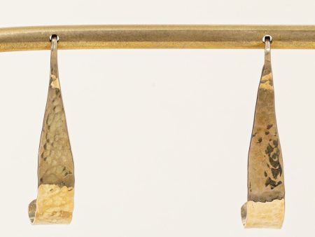 14k Yellow Gold Hammer Finish Earrings Online