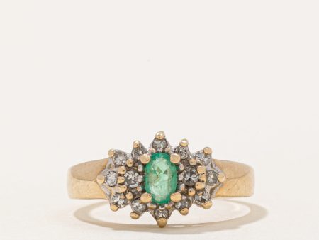 Emerald & Diamond Ring | 0.16ct, 0.14ctw | SZ 6 | Sale