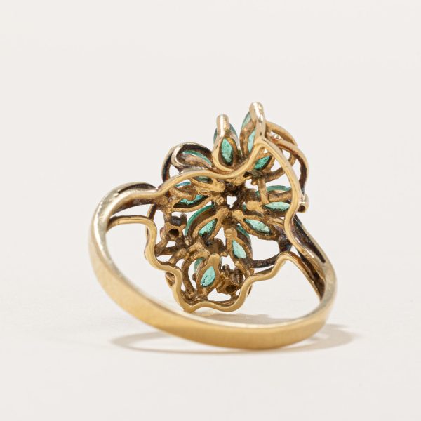 Emerald & Diamond Cocktail Ring | 0.80ctw, 0.03ctw | SZ 8 | For Discount