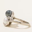 Hematite, Pearl & Diamond Ring | 3.00ct, 1.40ct, 0.02ctw | SZ 2.75 | Fashion