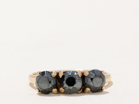 Three Stone Hematite Ring | 1.50ctw | SZ 6.5 | Hot on Sale