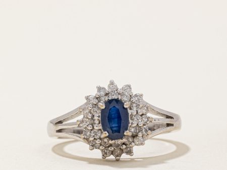 Sapphire & Diamond Halo Ring | 0.50ct, 0.27ctw | SZ 6.5 | Online now