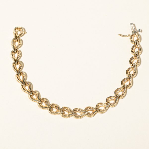 14K Yellow Gold Braided Design Diamond Bracelet | 2.22ctw | SZ 7.25  | Discount