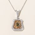 Greenish Brown & White Diamond Pendant Necklace | 1.20ct, 0.38ctw | 18  | For Discount