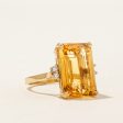 Mandarin Citrine & Diamond Cocktail Ring | 11.00ct, 0.08ctw | SZ 7 | For Discount