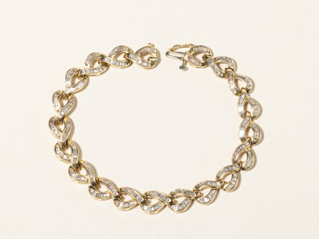 14K Yellow Gold Braided Design Diamond Bracelet | 2.22ctw | SZ 7.25  | Discount