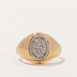 Pave Set Diamond Signet Ring | 0.10ctw | SZ 9.5 | Fashion