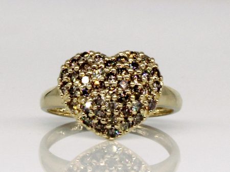 Heart Shaped Diamond Cluster Ring | 0.84ctw | SZ 6.75 | Online