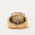 Pave Set Diamond Textured Signet Ring | 0.70ctw | SZ 5.5 | Discount