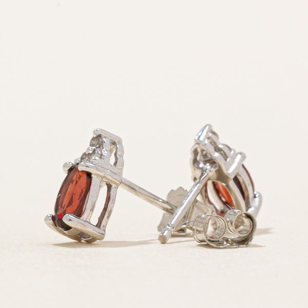 Garnet & Diamond Earrings | 0.44ctw, 0.03ctw | Discount