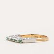 High Set Emerald & Diamond Ring | 0.05ctw, 0.045ctw | SZ 5.5 | on Sale