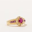 Ruby & Diamond Halo Ring | 0.60ctw, 0.08ctw | SZ 6 | Online now