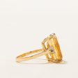 Mandarin Citrine & Diamond Cocktail Ring | 11.00ct, 0.08ctw | SZ 7 | For Discount