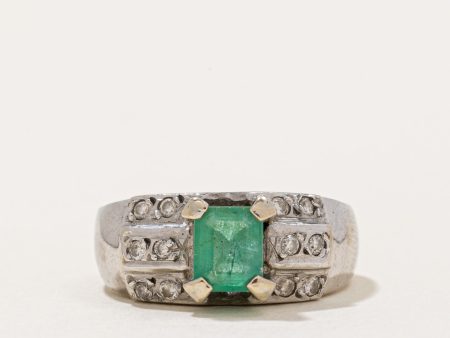 Emerald & Diamond Ring | 0.60ct, 0.06ctw | SZ 5.25 | Supply