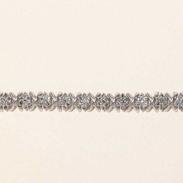 Cluster Diamond White Gold Bracelet | 1.61ctw | 7 | Online Sale