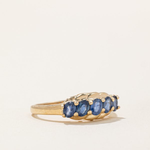 Five Stone Sapphire Cocktail Ring | 1.00ctw | SZ 7.75 | Online now