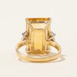 Mandarin Citrine & Diamond Cocktail Ring | 11.00ct, 0.08ctw | SZ 7 | For Discount