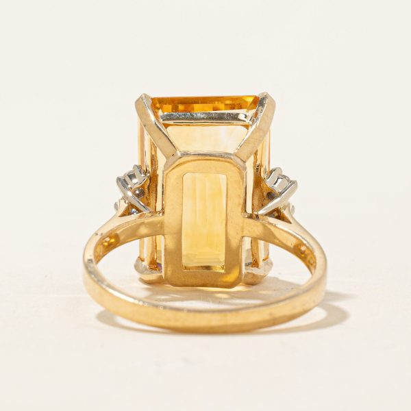 Mandarin Citrine & Diamond Cocktail Ring | 11.00ct, 0.08ctw | SZ 7 | For Discount