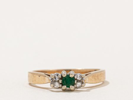 High Set Emerald & Diamond Ring | 0.06ct, 0.04ctw | SZ 5.75 | Online now