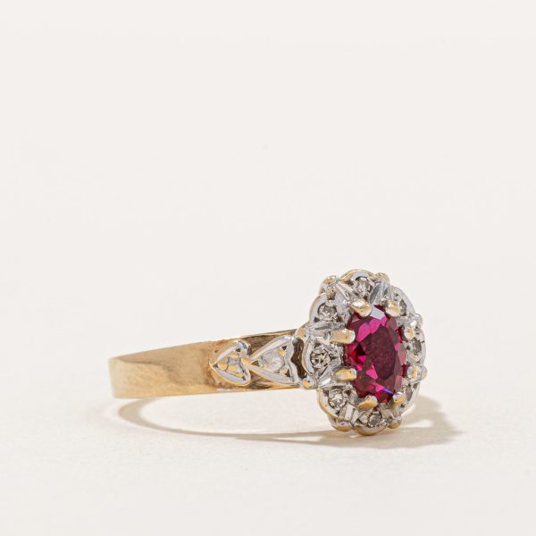 Synthetic Ruby & Diamond Ring | 0.50ct, 0.04ctw | SZ 7.25 | Online Hot Sale