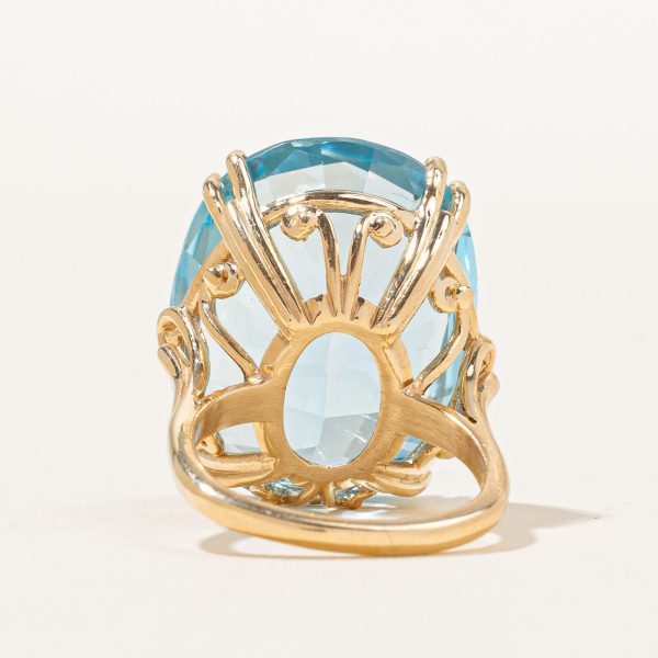 Blue Topaz Cocktail Ring | 38.00ct | SZ 5 | For Discount