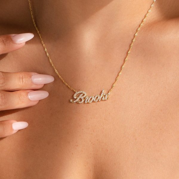 Elegant Pave Name Necklace Sale