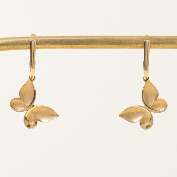 18k Yellow Gold Butterfly Earrings Cheap