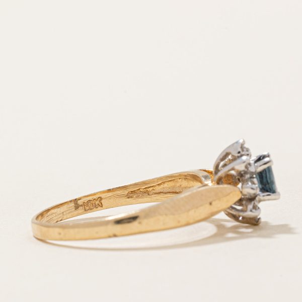 Sapphire & Diamond Halo Ring | 0.20ct, 0.04ctw | SZ 5.5 | on Sale