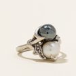 Hematite, Pearl & Diamond Ring | 3.00ct, 1.40ct, 0.02ctw | SZ 2.75 | Fashion