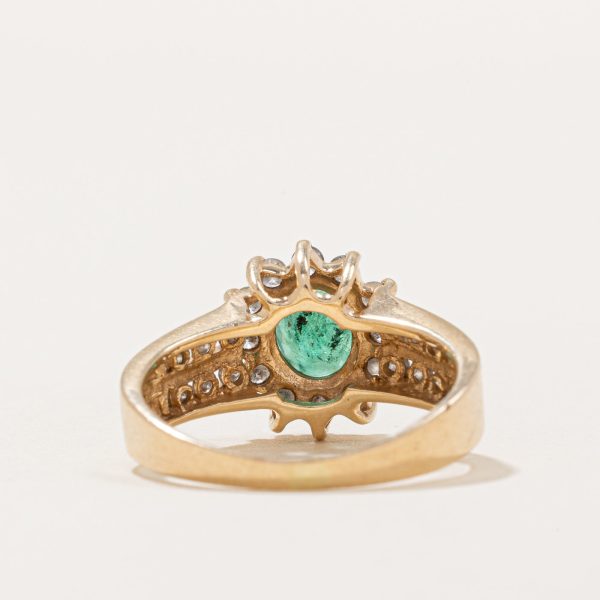 Emerald & Diamond Halo Ring | 0.60ct, 0.34ctw | SZ 6.25 | Online Hot Sale