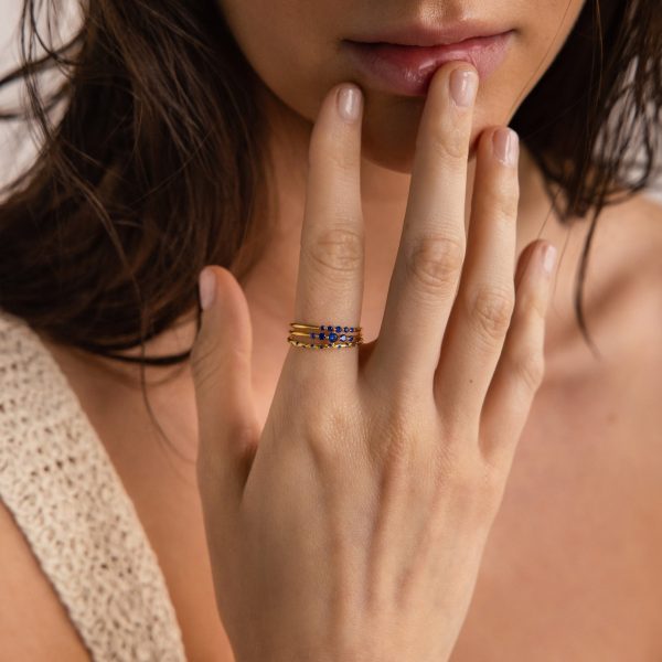 Sapphire Stacking Ring Set For Cheap