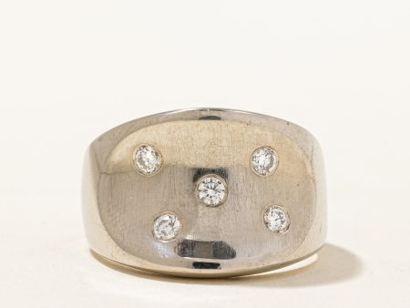 Flush Set Diamond Concave Ring | 0.22ctw | SZ 7 | Discount