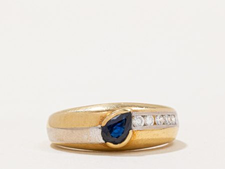 Sapphire & Diamond Cocktail Ring | 0.60ct, 0.15ctw | SZ 6.75 | on Sale