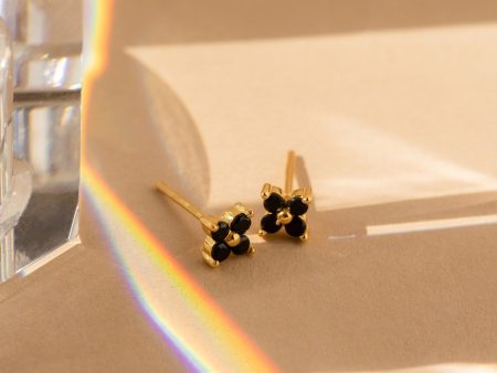 Black Flower Studs Online now