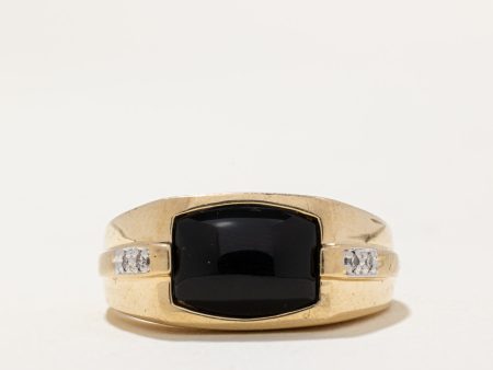 Onyx & Diamond Ring | 1.60ct, 0.02ctw | SZ 10.5 | Online