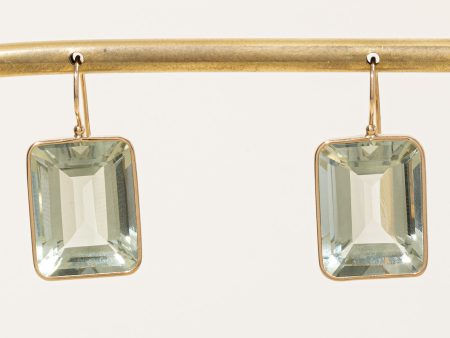 Emerald Cut Prasiolite Earrings | 22.00ctw | Hot on Sale