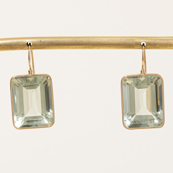 Emerald Cut Prasiolite Earrings | 22.00ctw | Hot on Sale