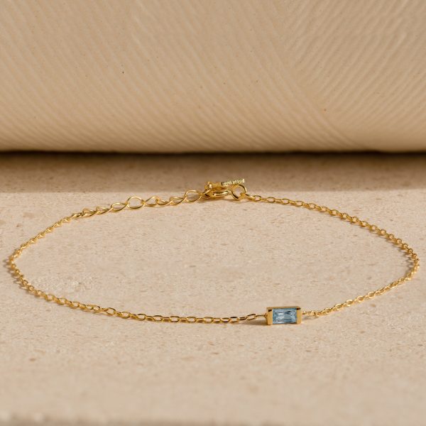 Baguette Birthstone Bracelet on Sale