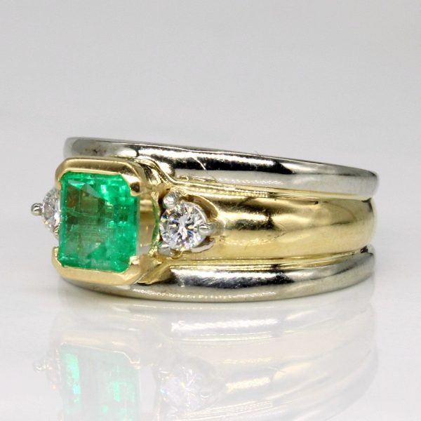 Ragnar  Emerald & Diamond Ring | 1.07ct, 0.16ctw | SZ 7.25 | on Sale