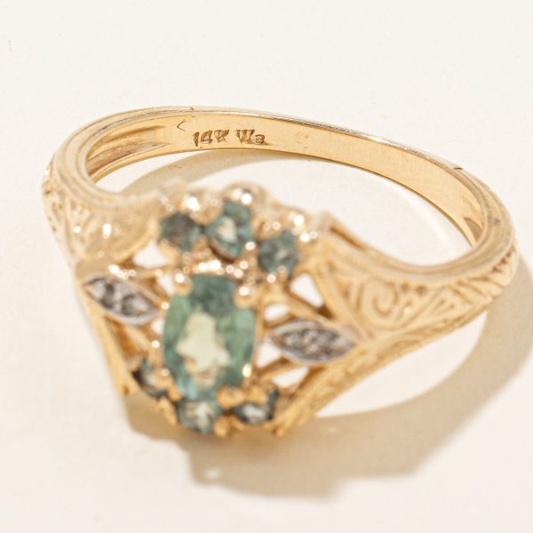 Green Chrysoberyl & Diamond Ring | 0.80ctw, 0.02ctw | SZ 7.75 | For Sale