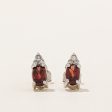 Garnet & Diamond Earrings | 0.44ctw, 0.03ctw | Discount