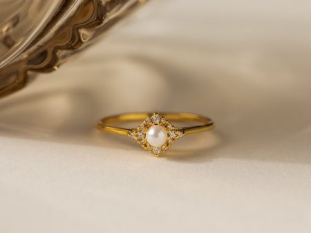 Vintage Pave Pearl Ring on Sale