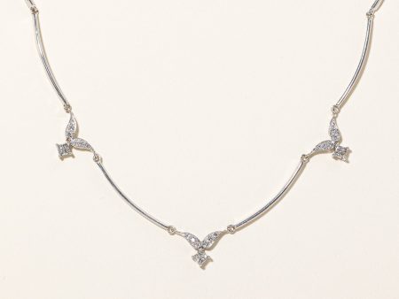 Princess Cut Diamond Necklace | 0.47ctw | 18  | Cheap